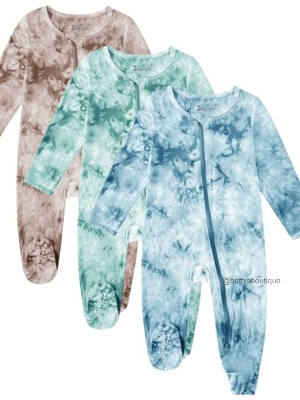 Baby Footed Pajamas Bamboo Rayon Long Sleeve Two-Way Zip Sleepers